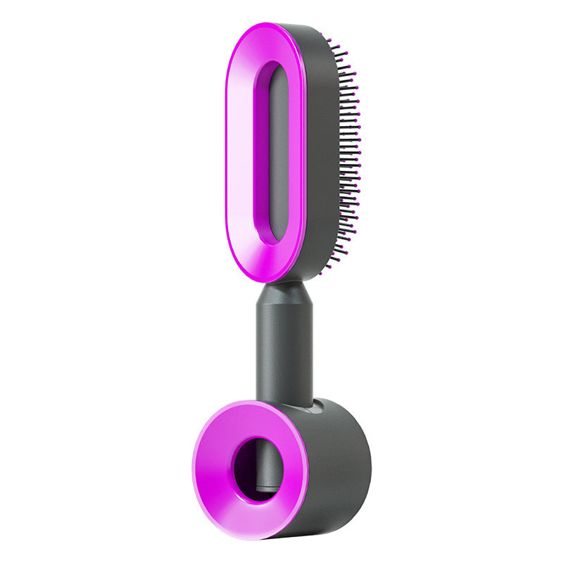 Self Cleaning Hair Brush for Women - One-Key Cleaning, Airbag Massage Scalp Comb, Anti-Static Hairbrush