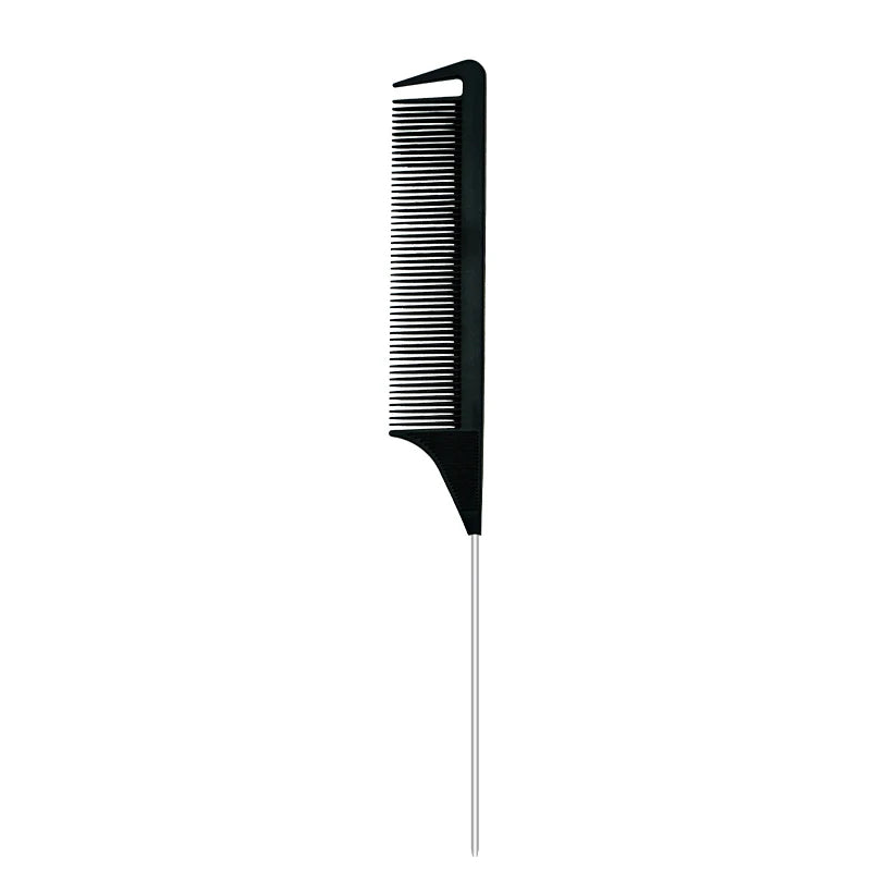 Pro Pointed Tail Comb - Anti-static Hairdressing Comb with Steel Needle Pin for Salon Styling and Barber Accessories