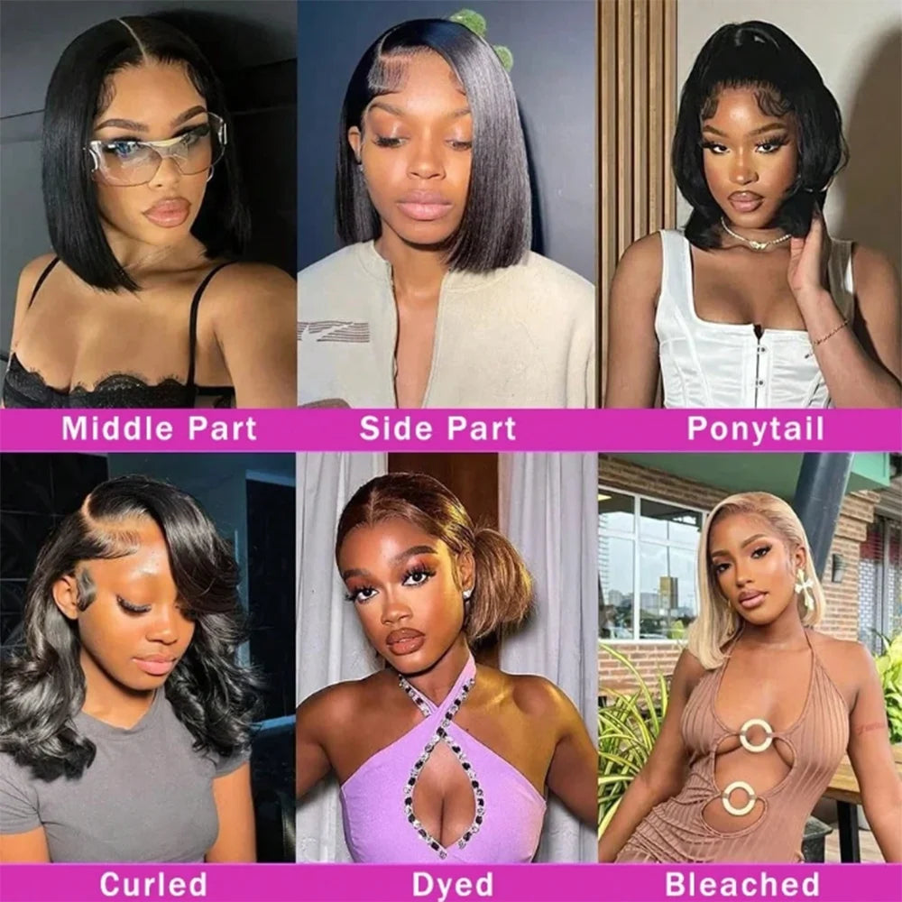 Body Wave Bob Wig 13x4 Lace Front Human Hair 100% Brazilian Remy Hair Pre Plucked with Baby Hair 250 Density