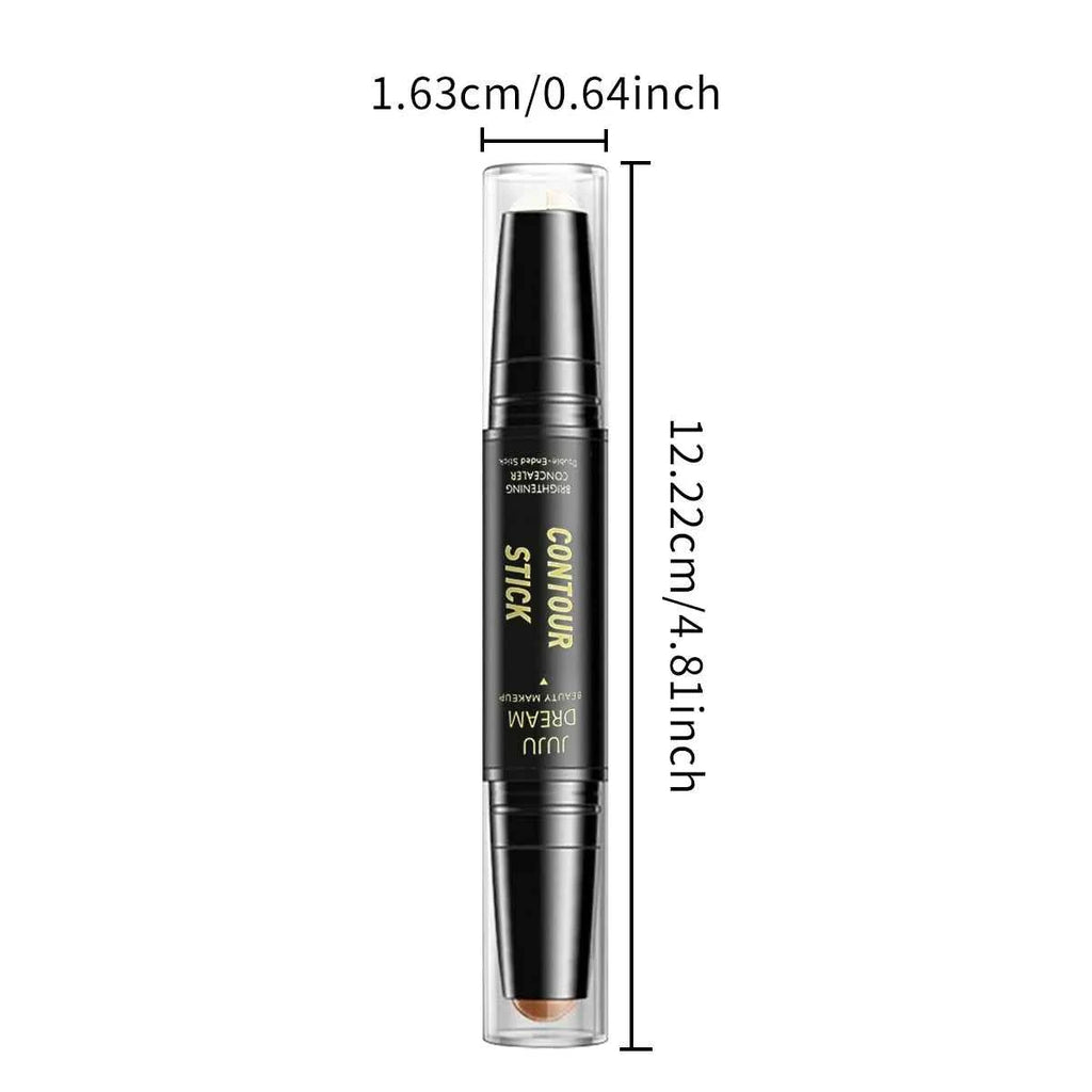 Foundation and Concealer Contour Stick - Long-Lasting Dual-Ended Contour Stick for Dark Circle Correction