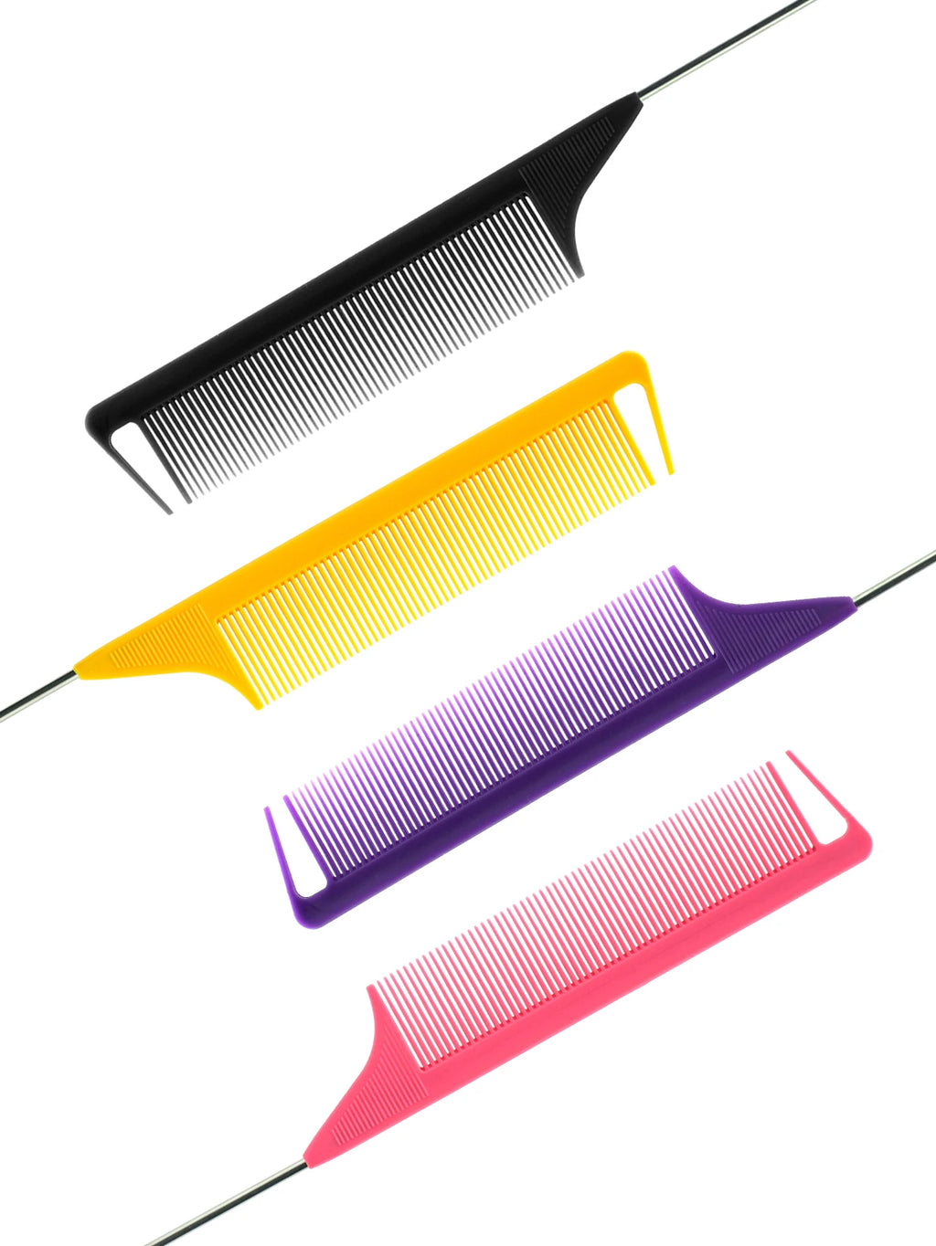 Pro Pointed Tail Comb - Anti-static Hairdressing Comb with Steel Needle Pin for Salon Styling and Barber Accessories