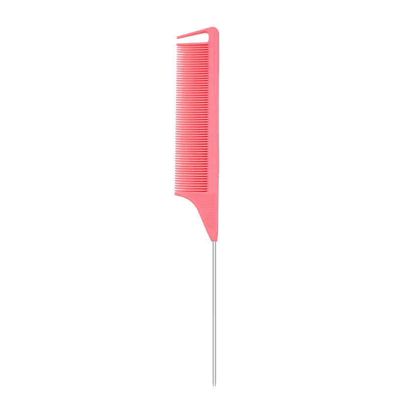 Pro Pointed Tail Comb - Anti-static Hairdressing Comb with Steel Needle Pin for Salon Styling and Barber Accessories