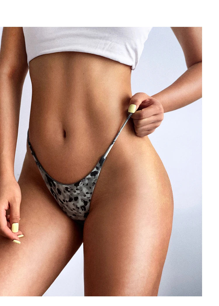 Leopard Print Cotton G String Women Panties Sexy Thong Briefs T-back Low Waist Seamless Lingerie Size S-XL - Allurra Store