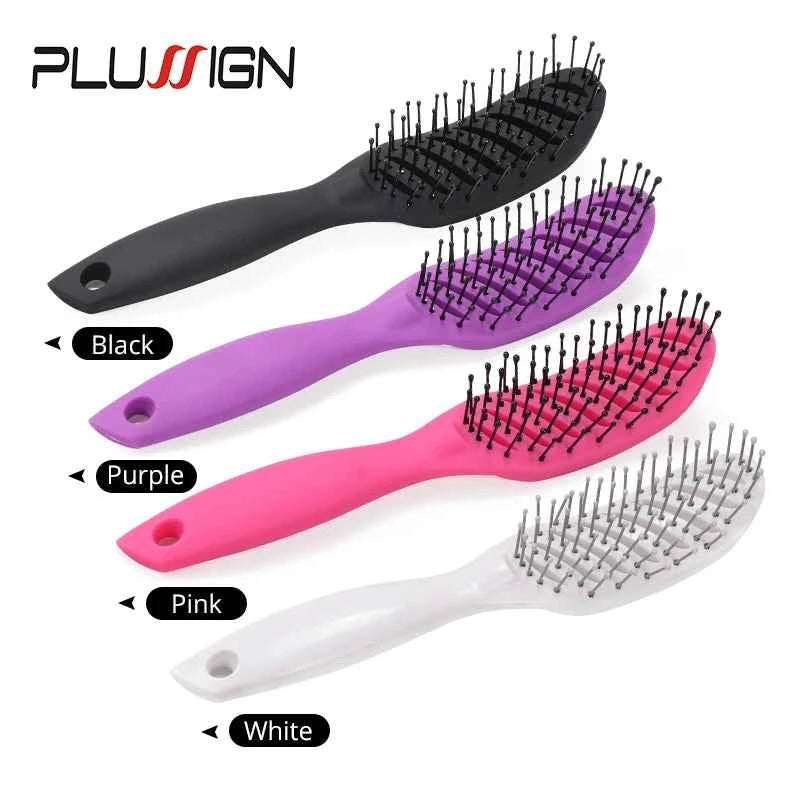 Styling Curly Hair Detangling Brush - Salon Massager Comb Brush with Anti-Static Curved Vent for Scalp Massage and Drying