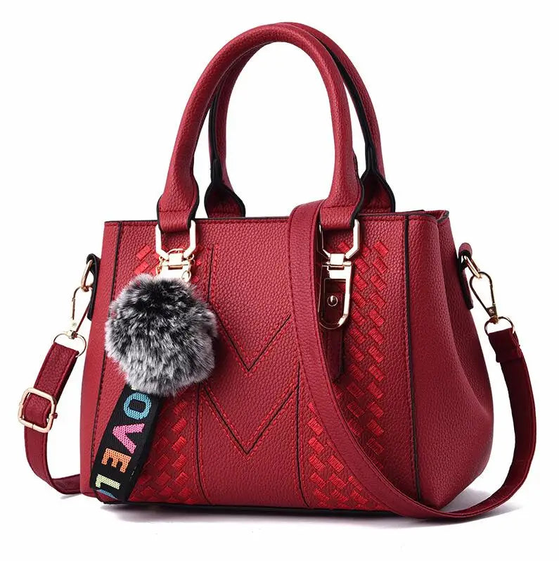 Stylish Leather Handbags for Women - with Hair Ball - Elevate Your Fashion Game - Allurra Store