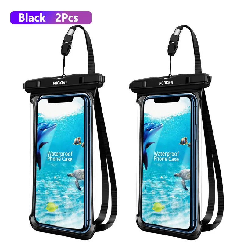 Waterproof Phone Case for Underwater Adventures, Snow, and Rainforest - Large Mobile Phone Transparent Dry Bag Pouch