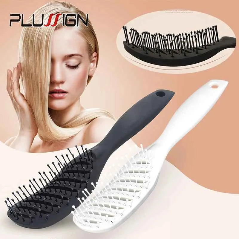 Styling Curly Hair Detangling Brush - Salon Massager Comb Brush with Anti-Static Curved Vent for Scalp Massage and Drying