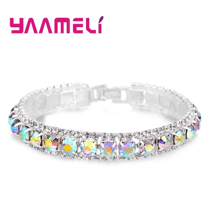 925 Silver Zircon Bracelet - Stylish Women’s Jewelry in 14 Colors