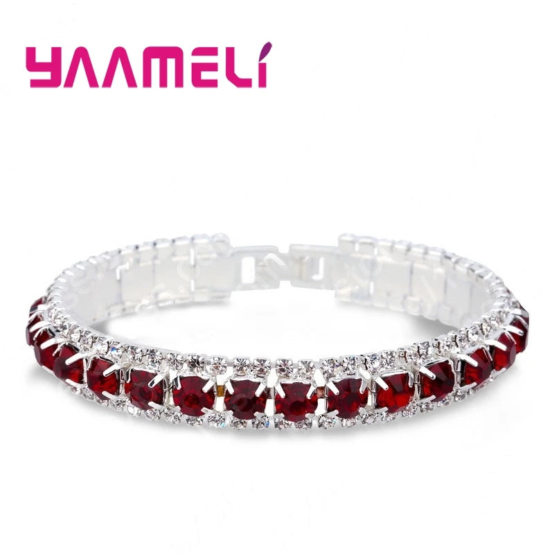 925 Silver Zircon Bracelet - Stylish Women’s Jewelry in 14 Colors