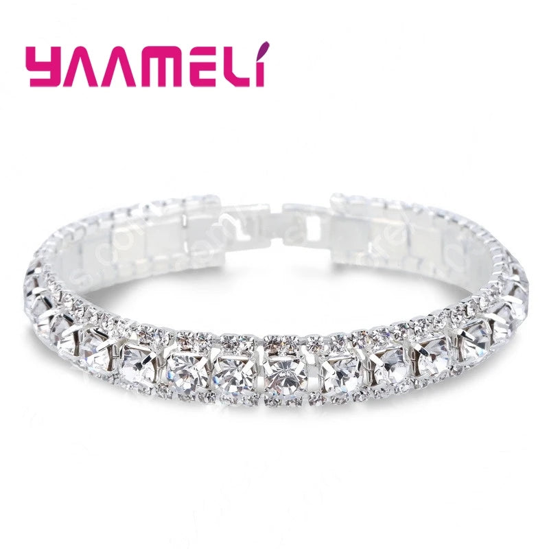 925 Silver Zircon Bracelet - Stylish Women’s Jewelry in 14 Colors