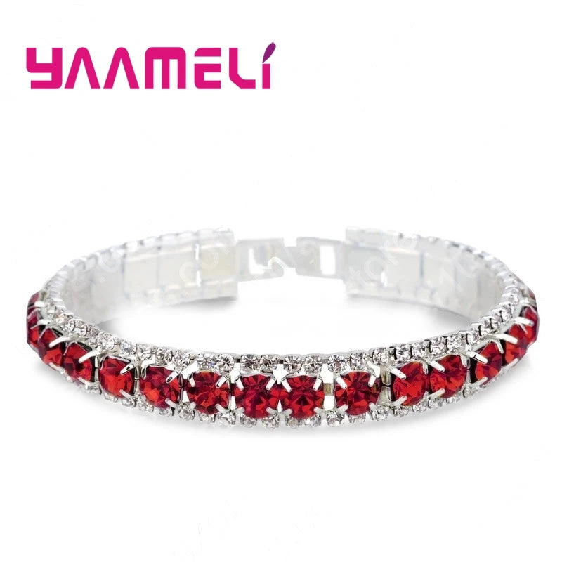 925 Silver Zircon Bracelet - Stylish Women’s Jewelry in 14 Colors