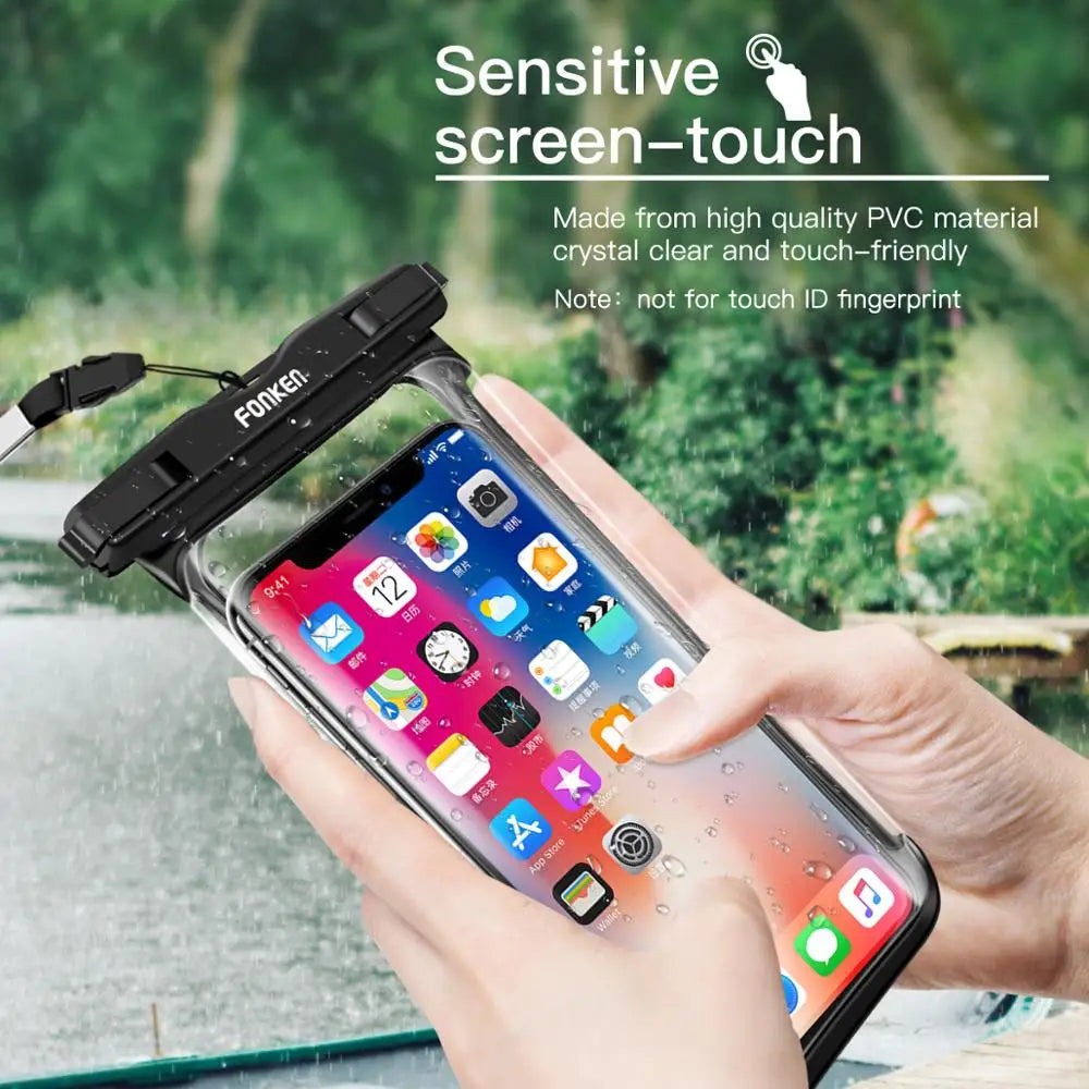 Waterproof Phone Case for Underwater Adventures, Snow, and Rainforest - Large Mobile Phone Transparent Dry Bag Pouch