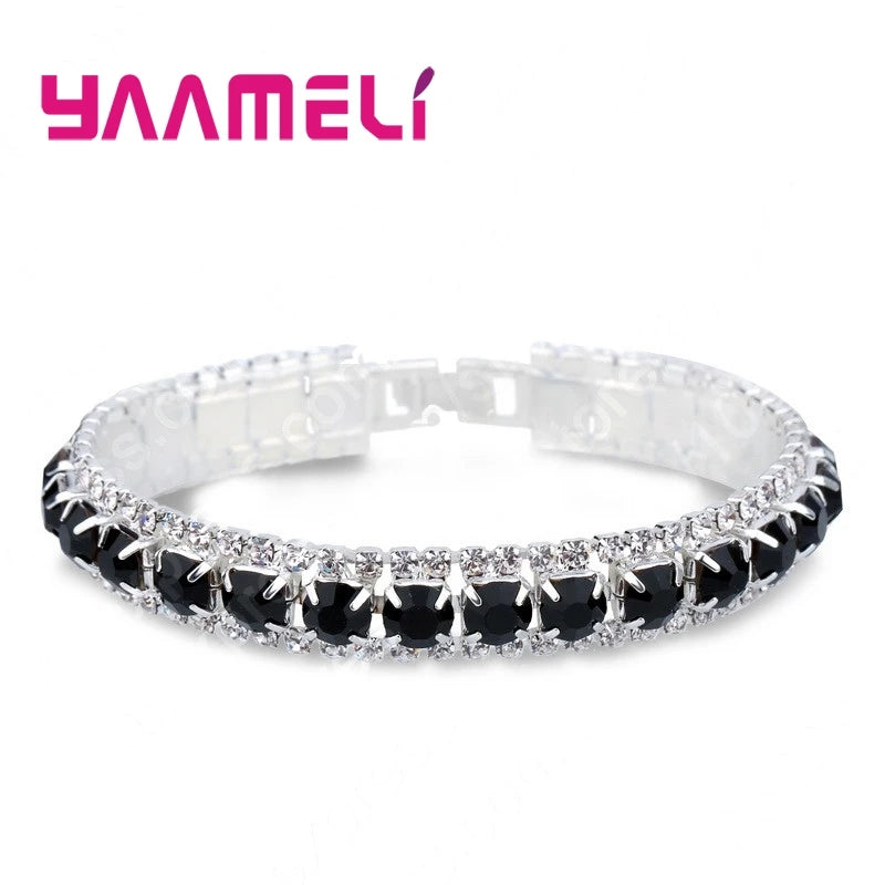 925 Silver Zircon Bracelet - Stylish Women’s Jewelry in 14 Colors