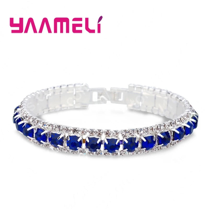 925 Silver Zircon Bracelet - Stylish Women’s Jewelry in 14 Colors