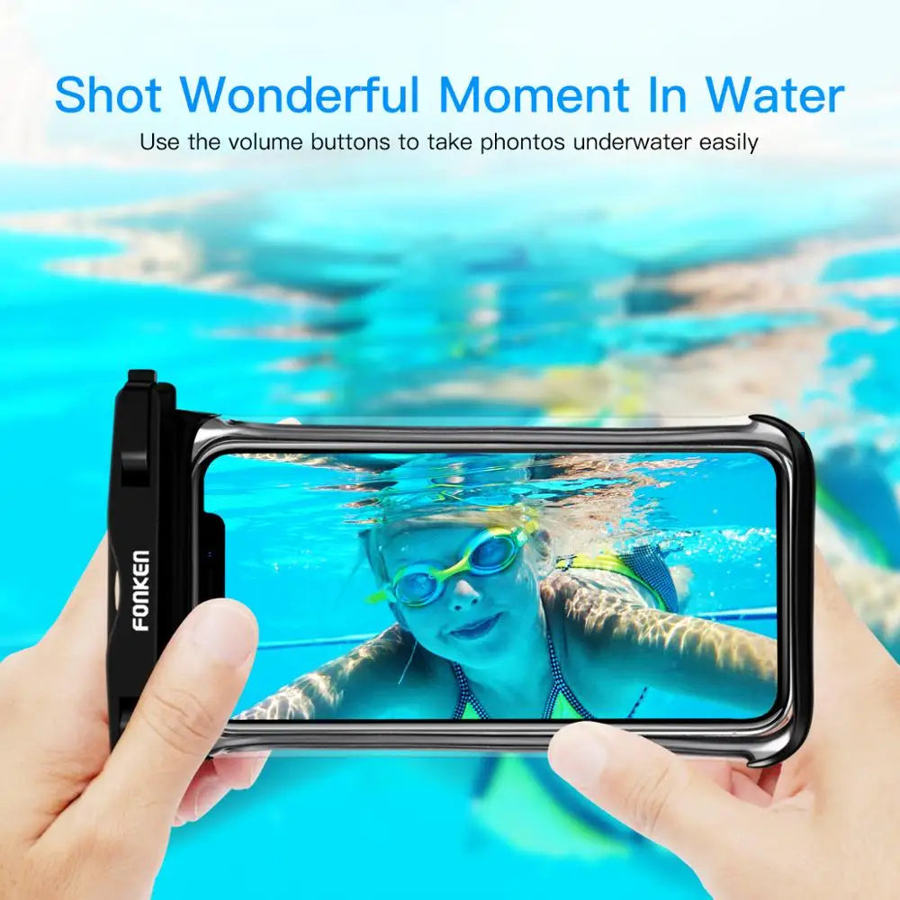 Waterproof Phone Case for Underwater Adventures, Snow, and Rainforest - Large Mobile Phone Transparent Dry Bag Pouch