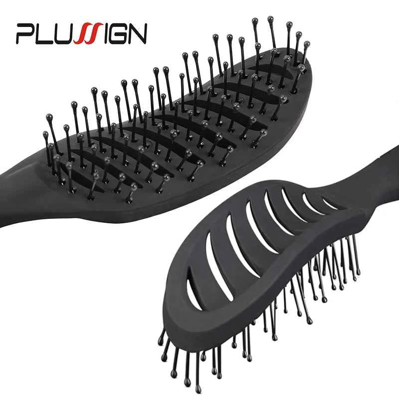 Styling Curly Hair Detangling Brush - Salon Massager Comb Brush with Anti-Static Curved Vent for Scalp Massage and Drying
