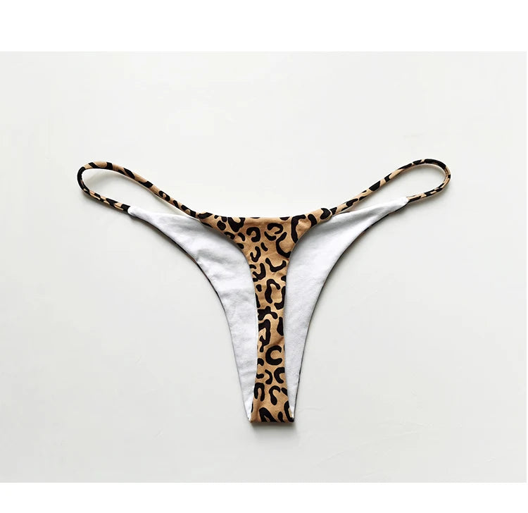 Leopard Print Cotton G String Women Panties Sexy Thong Briefs T-back Low Waist Seamless Lingerie Size S-XL - Allurra Store