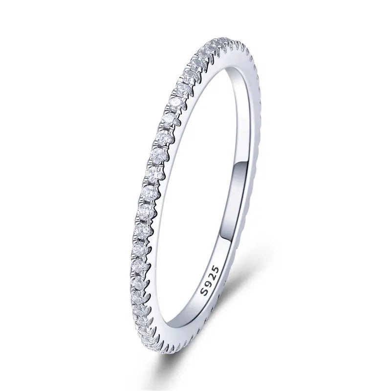 BAMOER Stackable Diamond Rings in 925 Silver – Gold & CZ