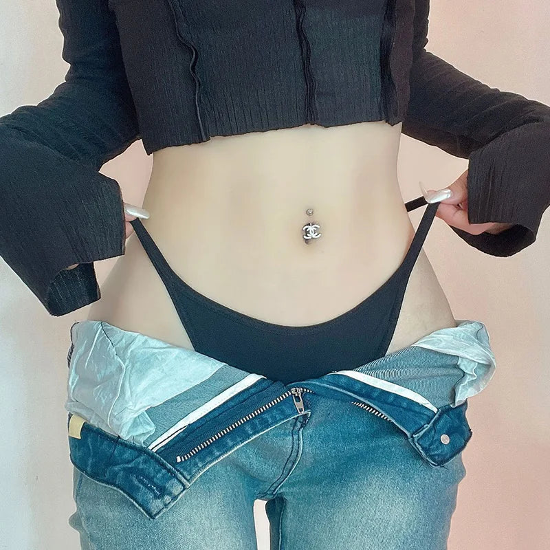 Hot Sexy Lace Thong Underwear with Metal Chain - Mesh Hollow Out G String Briefs for Women - Allurra Store