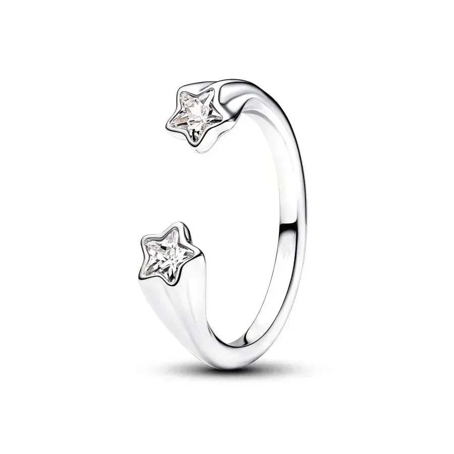 925 Sterling Silver Princess & Crystal Rings - Stunning 925 Sterling Silver Rings with Crystals