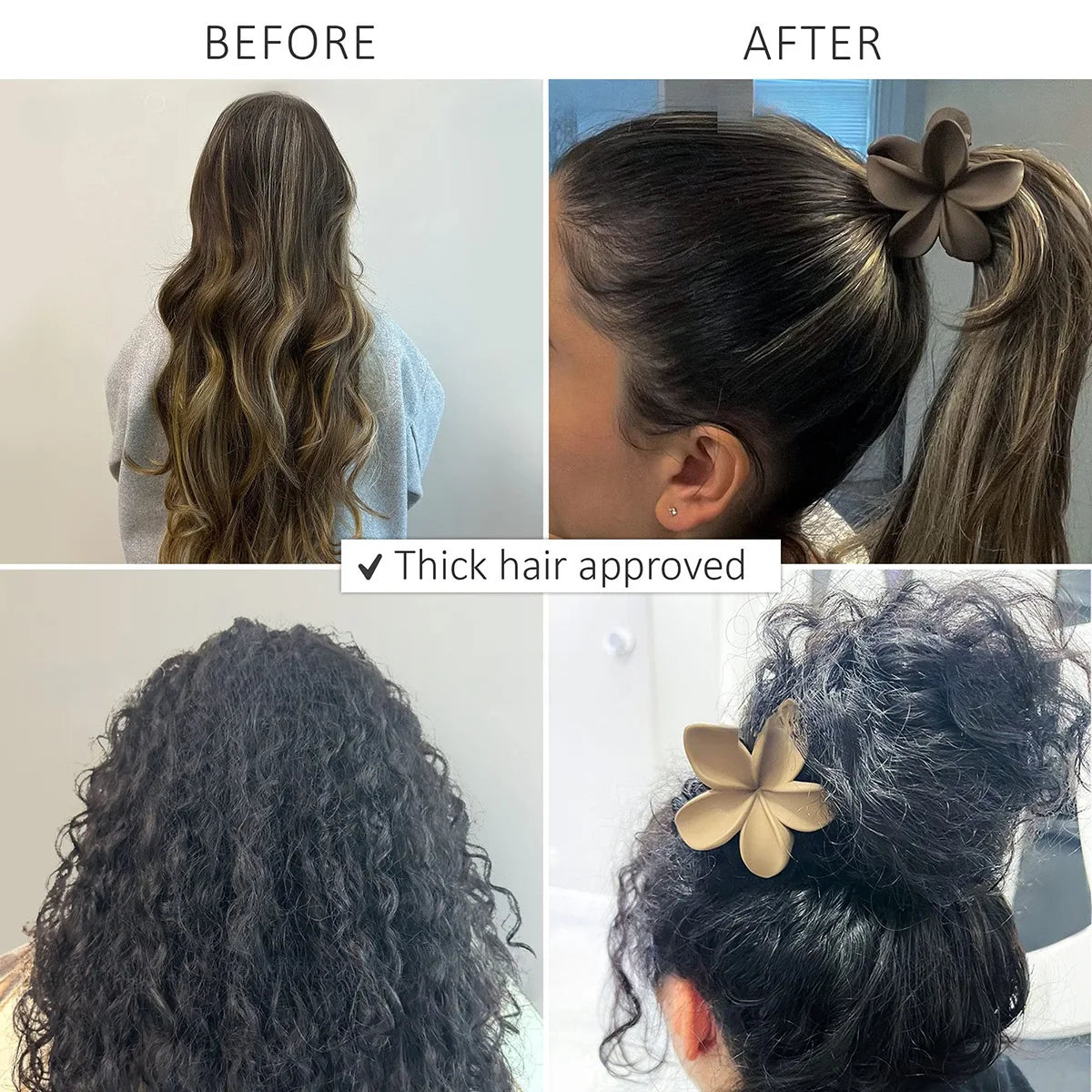 Large Flower Hair Claw Clips for Women - Fashion Hair Clamps, Sweet Matte Hairpins & Headwear Accessories