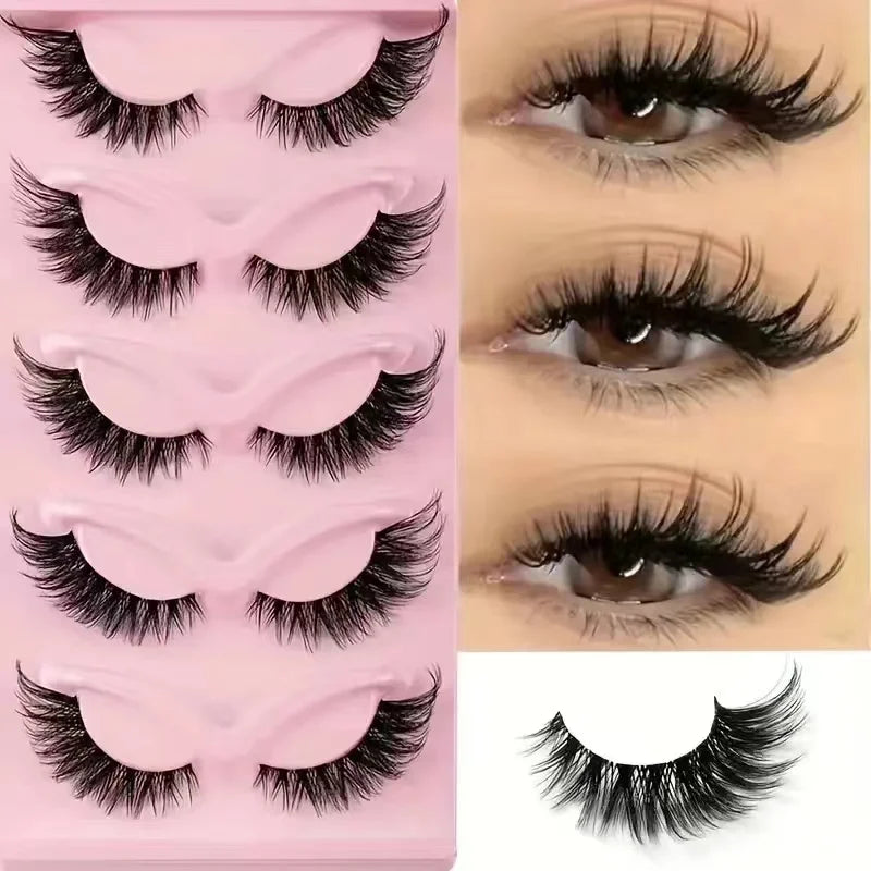 Hot Selling Cat Eye Faux Eyelashes - 5 Pairs Eye Elongated False Lashes
