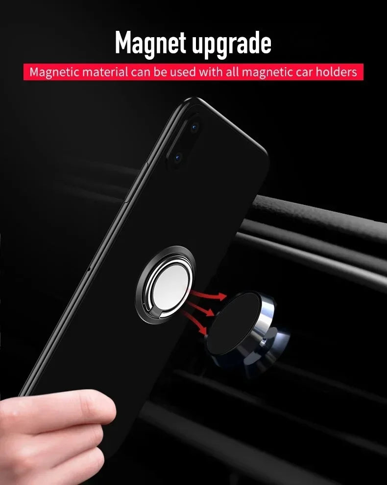 Finger Ring Holder Stand Grip 360 Rotating for Mobile Phone with Car Magnetic Mount