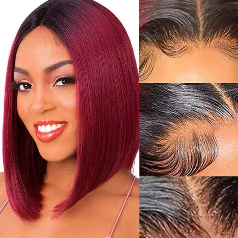 Burgundy Short Straight Bob Wig