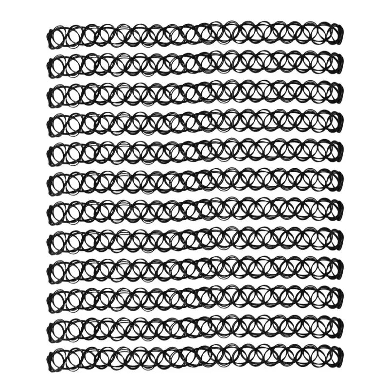 Vintage Black Choker Necklace Elastic Braided Fish Thread Gothic Fashion for Punk Girls Women Gift