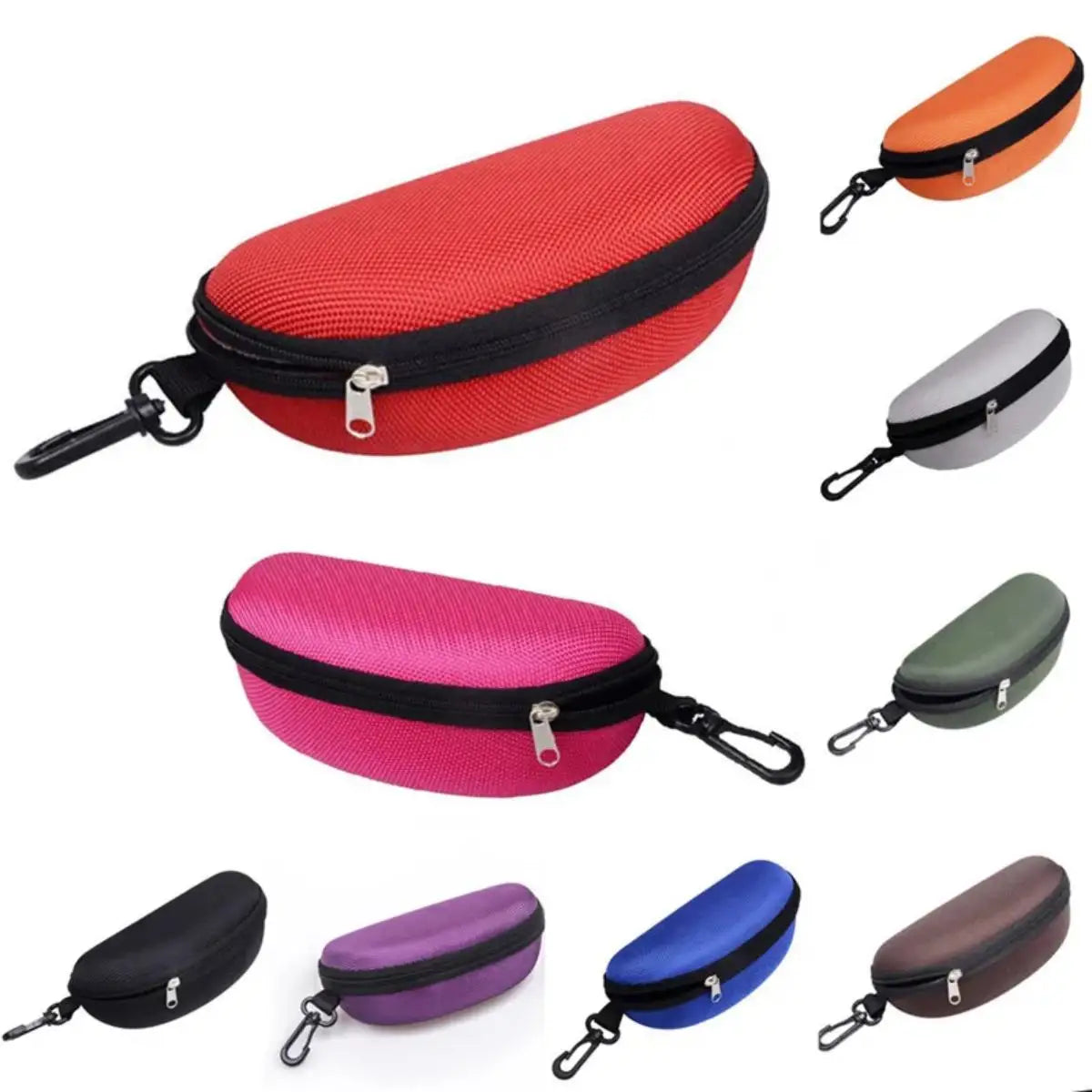 Portable Sunglasses Case Protector - Hard EVA Zippered Eyeglasses Case in Oxford Cloth