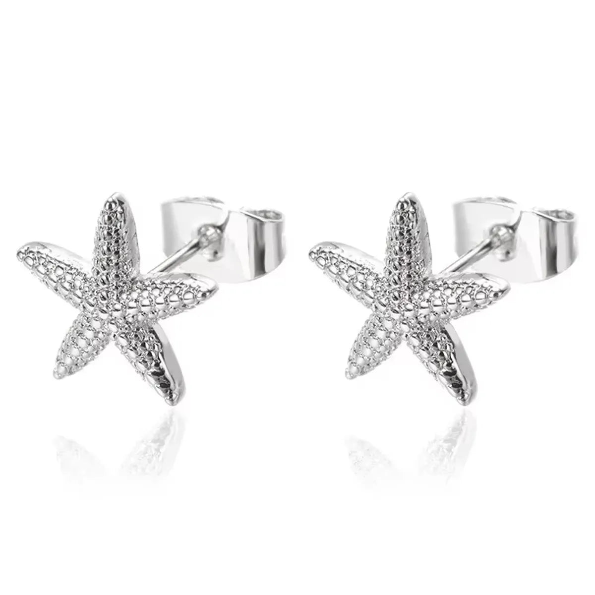 Vintage Starfish Earrings - Stainless Steel Stud Earrings for Women, Simple Ocean Shell Jewelry Gift