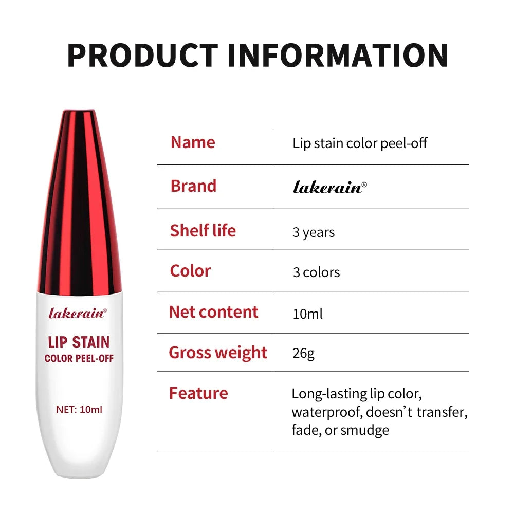 Peel Off Rose Pink Lip Gloss - Matte Contour Tattoo Lip Stain Waterproof & Transfer Resistant Natural Tint - Allurra Store