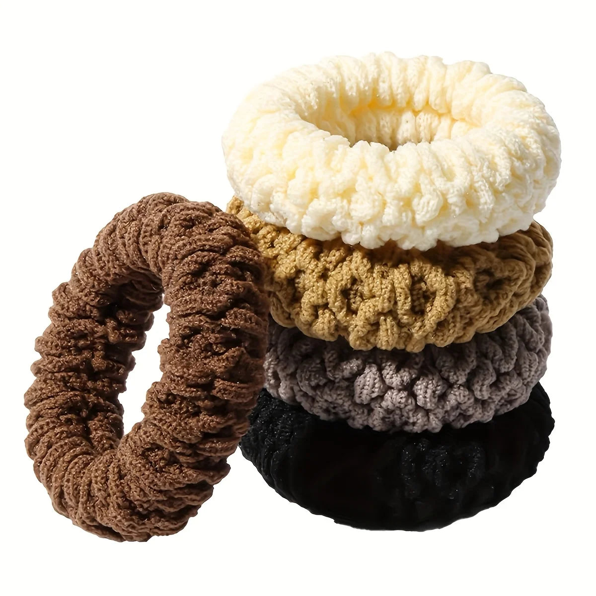 Upgraded Hair Ties - 10pcs Thick & Wide Durable Elastic for Fashionable Ponytails and Buns