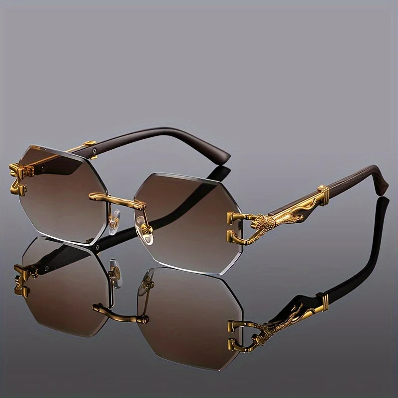 Geometric Leopard Print Sport Glasses for Women - Lightweight & Durable Composite Frame, Trendy Streetwear Style