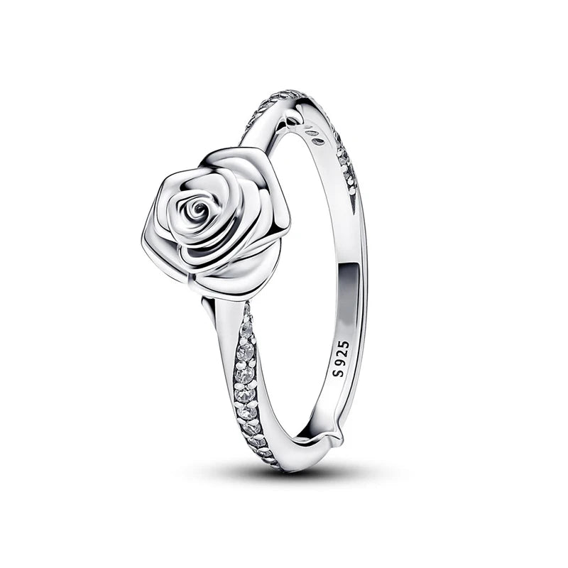 Hot Sale 925 Silver Rose Ring - Exquisite Fashion Jewelry for Women at Parties and Weddings