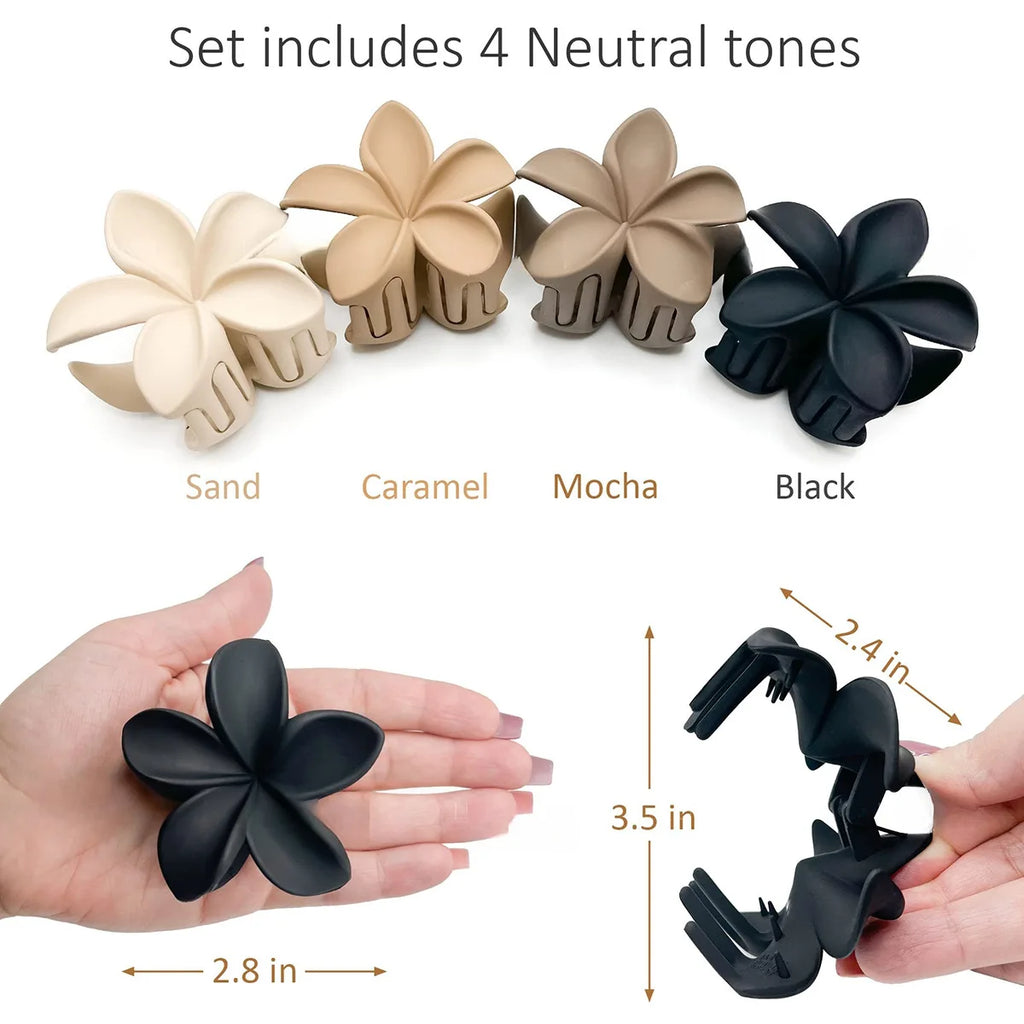 Large Flower Hair Claw Clips for Women - Fashion Hair Clamps, Sweet Matte Hairpins & Headwear Accessories