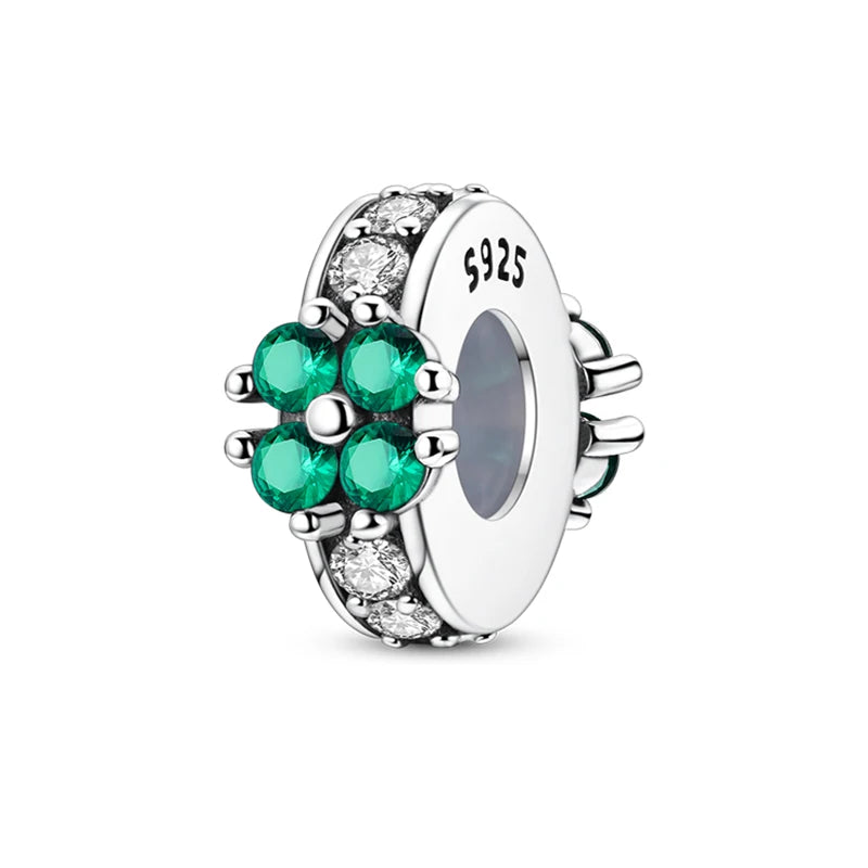 100% 925 Sterling Silver Butterfly Charm with Rainbow Zircon Colorful Dragon Shaped Silicone Stopper for DIY Bracelets Jewelry