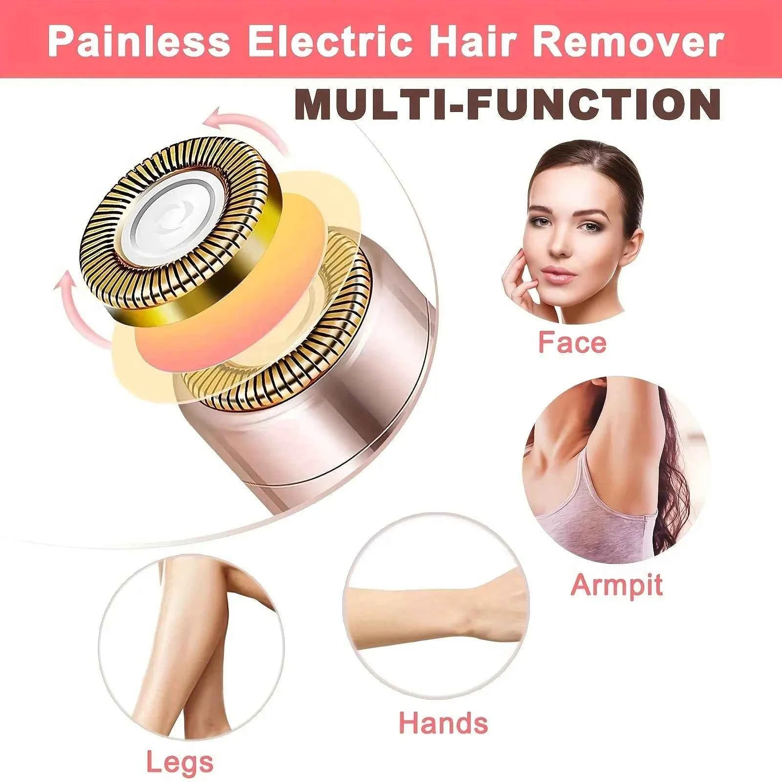 Portable Electric Hair Remover - Lipstick Shaped Painless Facial Hair Removal Shaver Tool for Women