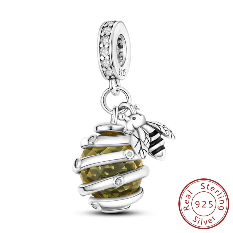 925 Sterling Silver Butterfly Charm - Firefly & Glow Charm for Bracelets