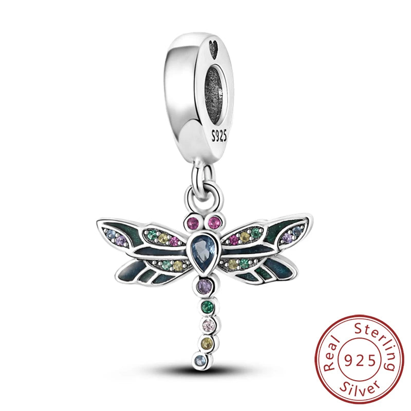 925 Sterling Silver Butterfly Charm - Firefly & Glow Charm for Bracelets
