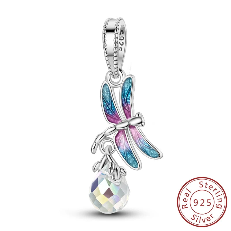 925 Sterling Silver Butterfly Charm - Firefly & Glow Charm for Bracelets