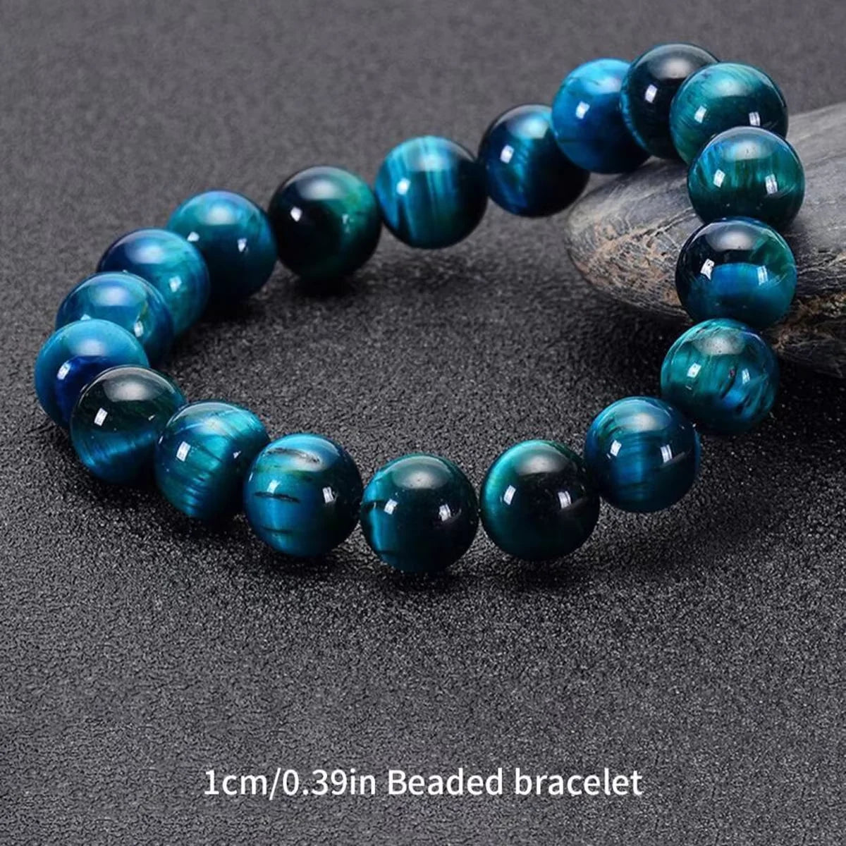 1Pc Minimalist Blue Tiger Eye Stone Bracelet - 6/8/10mm Natural Beaded Jewelry for Daily Wear