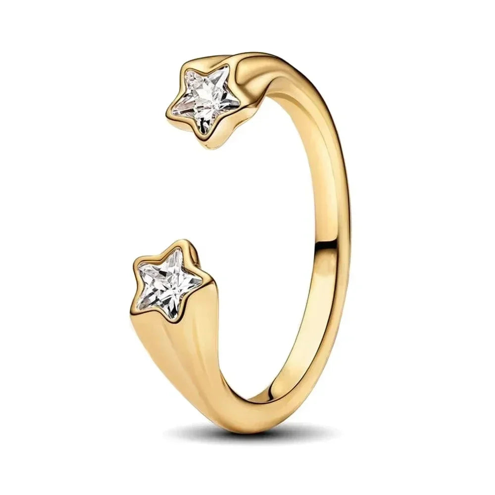 925 Sterling Silver Princess & Crystal Rings - Stunning 925 Sterling Silver Rings with Crystals