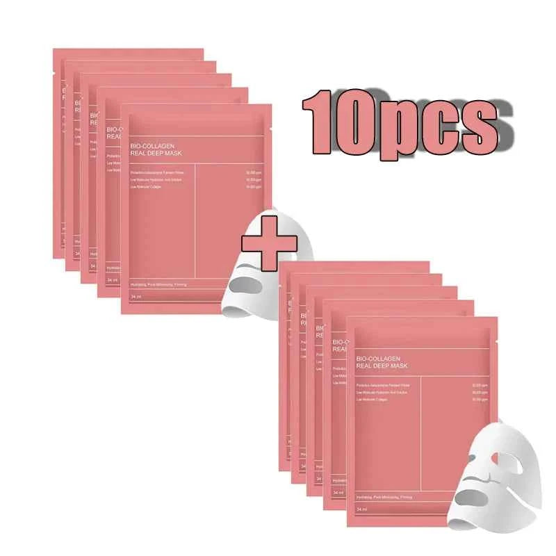 Bio Collagen Face Mask for Deep Hydration, Pore Shrinking, and Skin Brightening