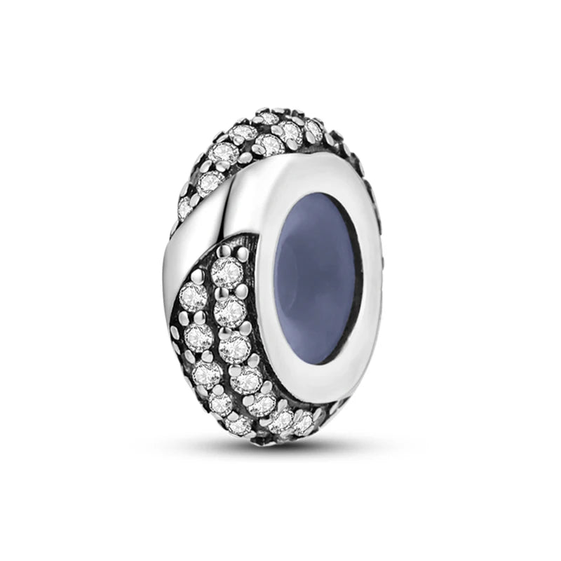 100% 925 Sterling Silver Butterfly Charm with Rainbow Zircon Colorful Dragon Shaped Silicone Stopper for DIY Bracelets Jewelry