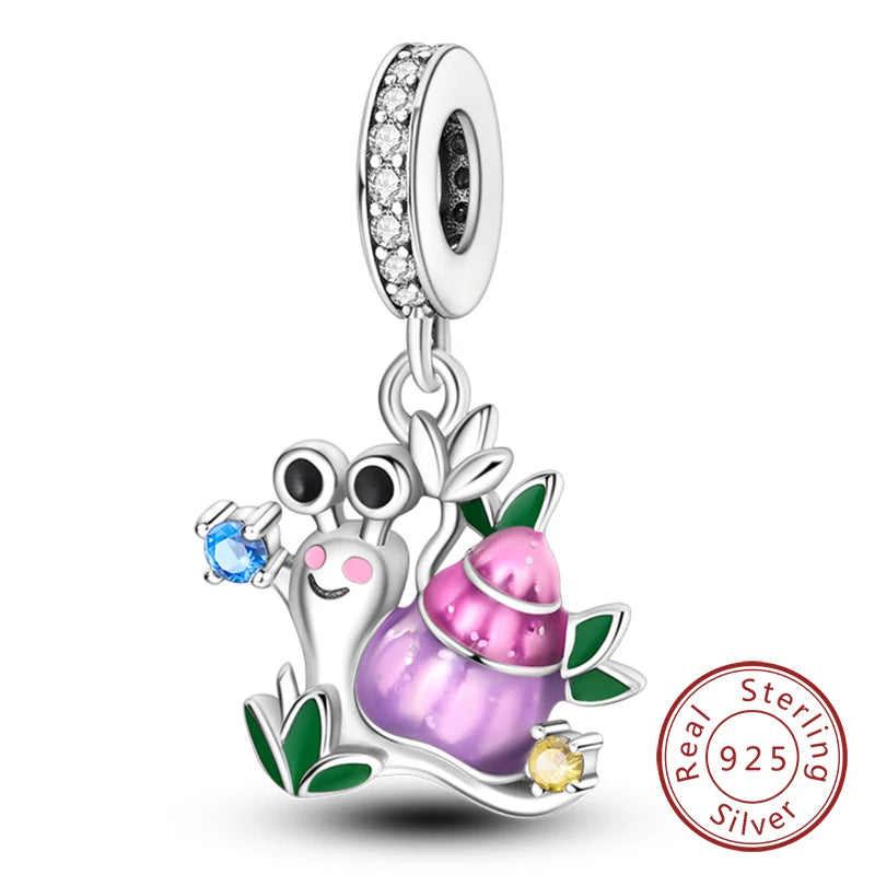 925 Sterling Silver Butterfly Charm - Firefly & Glow Charm for Bracelets