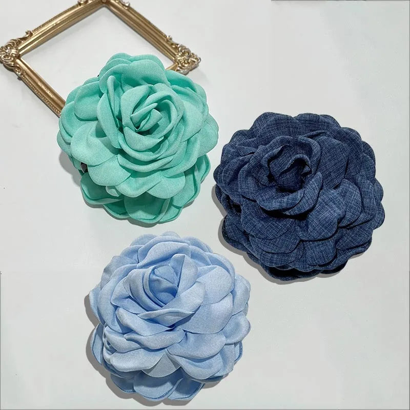 French Fabric Rose Hair Clips - Elegant Hair Claw Clips for Women and Girls, Stylish Barrette and Hair Accessories Gift