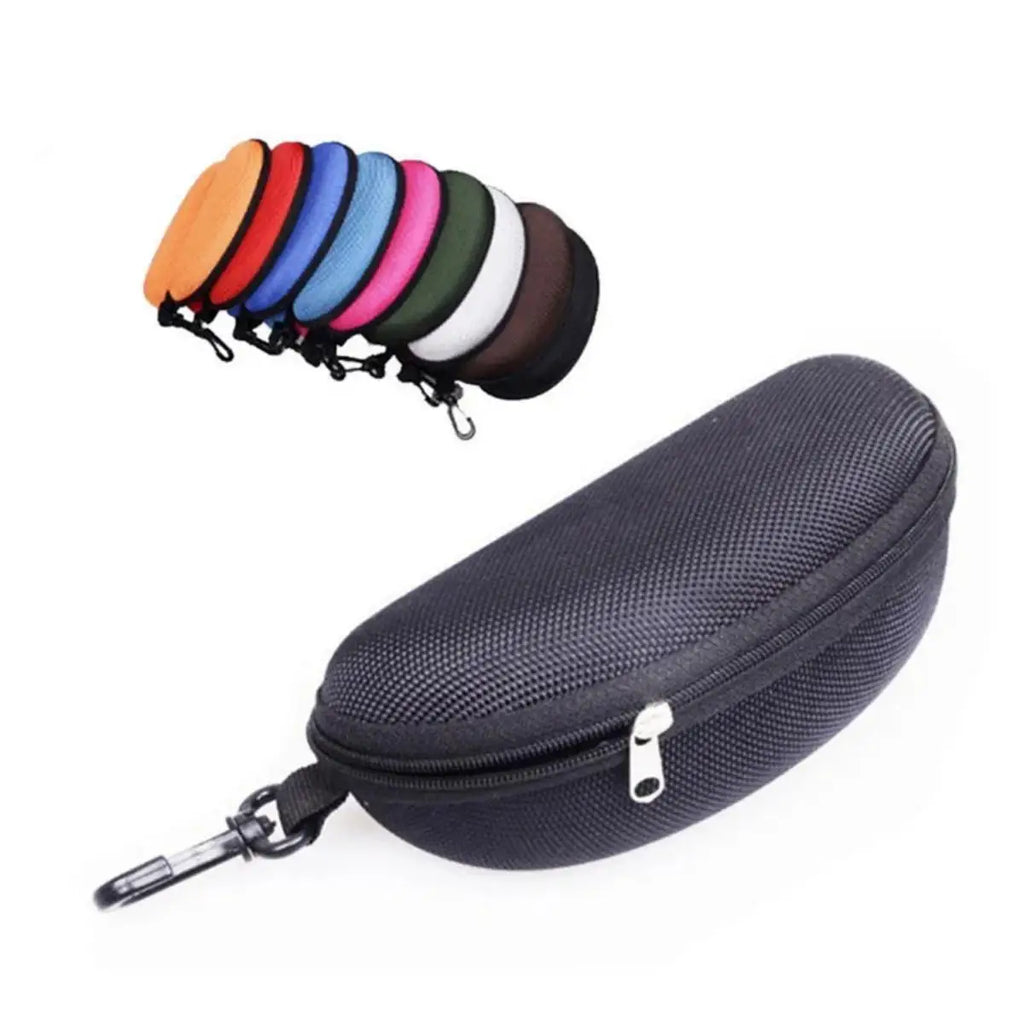 Portable Sunglasses Case Protector - Hard EVA Zippered Eyeglasses Case in Oxford Cloth