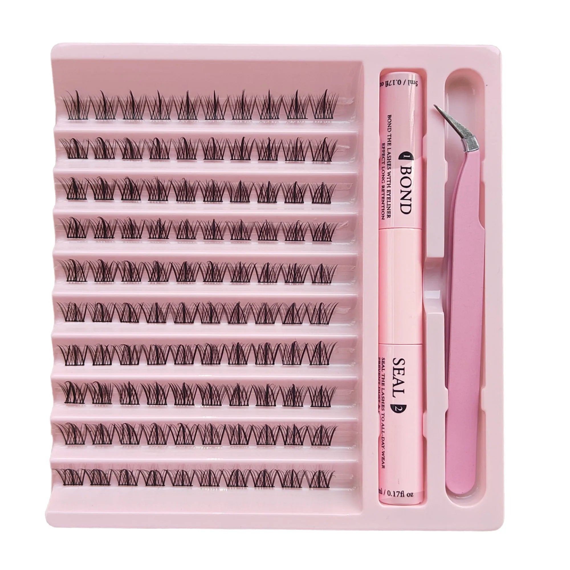 Lash Clusters Extensions Kit with Fake Eyelashes, Lash Bond Seal, and Applicator Tool