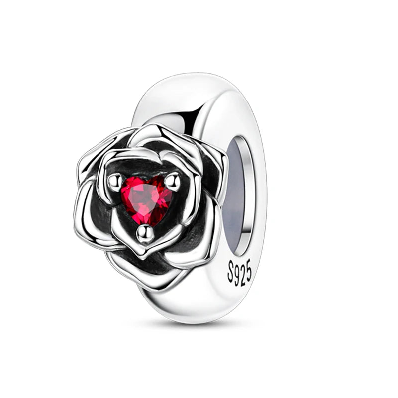 100% 925 Sterling Silver Butterfly Charm with Rainbow Zircon Colorful Dragon Shaped Silicone Stopper for DIY Bracelets Jewelry